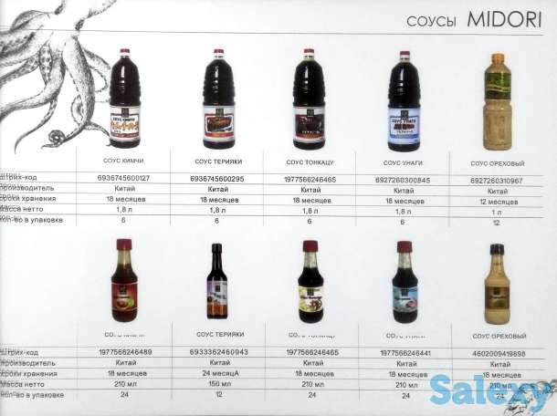 Приправы, морская капуста, васаби, чили, рис, лапша, уксус, фотография 8