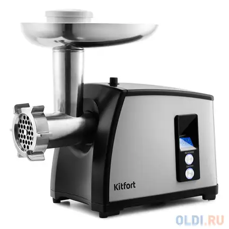 Электромясорубка kitfort kt-2105 1800 вт серебристый чёрный, фотография 1