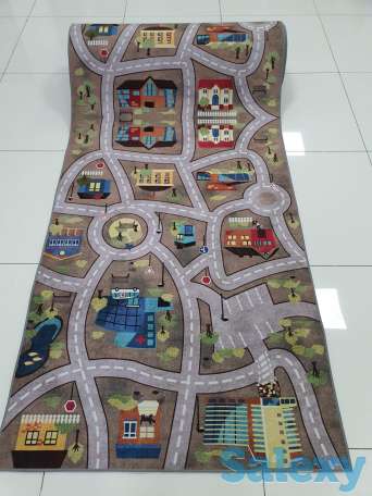 Детская ковровая дорожка с машинками и домами, ковер, коврик 100 см и 140 см, фотография 5