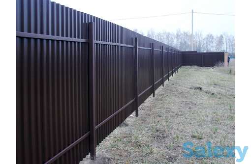 Монтаж забора из профлиста, фотография 1