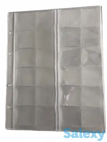 Лист для монет 200х250 мм., скользящий, на 24 ячеек, 40х40 мм, фотография 1