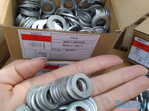 Шайбы плоские без фаски DIN 125 A Тип А А2 Нержавеющие, фотография 1