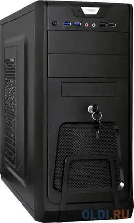 Корпус miditower exegate cp-603ub (atx, без бп, 2*usb+2*usb3.0, аудио, блокировка, черный), фотография 1