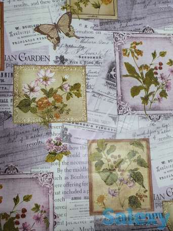 Сиреневая скатерть клеенка в стиле винтаж поле бабочки, качество, фотография 3