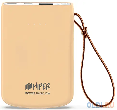 Внешний аккумулятор power bank 5000 мач hiper travel 5k peach розовый, фотография 1