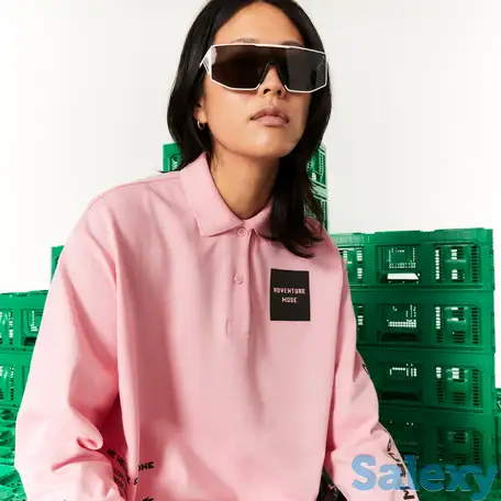 Женское поло lacoste l!ve x minecraft oversized, фотография 1