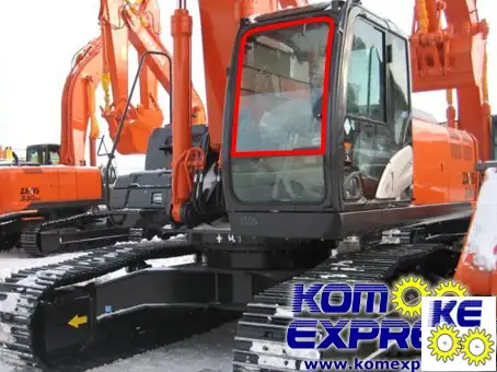 YA00001495 Стекло лобовое верхнее Hitachi ZAXIS ZX 210-5G 250LC-5G 290LC-5G 330LC-5G 350LC-5G, фотография 1
