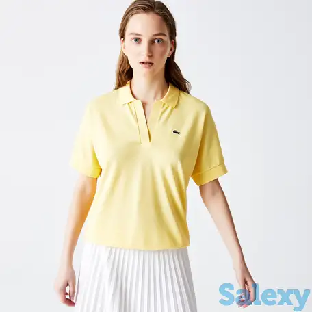 Женское поло lacoste  flowy pique loose fit, фотография 1