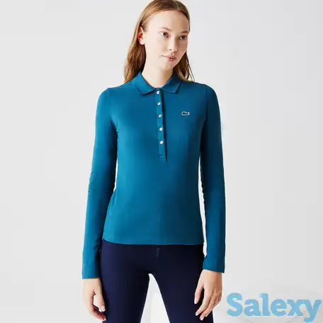 Женское облегающее поло lacoste с длинным рукавом, фотография 1