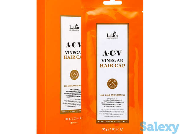 Маска-шапочка для волос la’dor acv vinegar hair cap (5 шт.), фотография 1