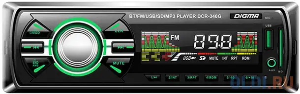 Автомагнитола digma dcr-340g 1din 4x45вт, фотография 1