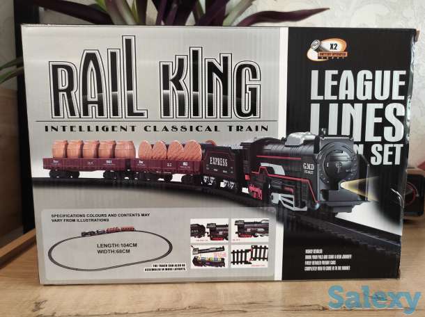 Железная дорога. Поезд + 3 вагона (на батарейках), фотография 5