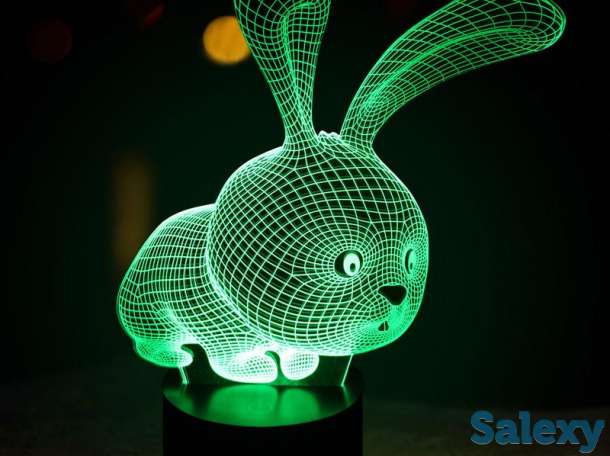 Хит продаж - 3D ночники. В наличии имеются светильники светящиеся в одном тоне и переливающиеся в 7 цветах. Это будет пр, фотография 6