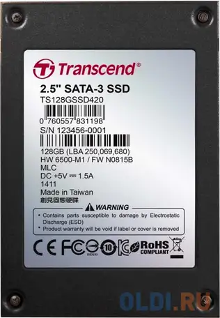 Ssd накопитель transcend 420i 128 gb sata-iii, фотография 1
