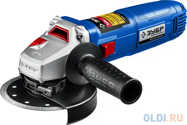 Углошлифовальная машина зубр ушм-п125-1500 эпст 1500вт 9500об/мин рез.шпин.:m14 d=125мм, фотография 1