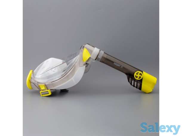 Маска подводная полнолицевая sargan галактика премиум прозрачная/желтая/желтая, фотография 2