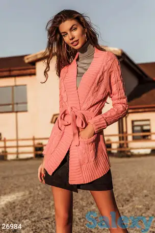 Мягкий кардиган с поясом, фотография 1