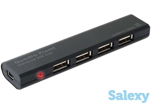 Разветвитель defender quadro promt usb 2.0, 4 порта. черный, фотография 1