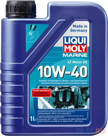 Нс-синтетическое моторное масло liquimoly marine 4t motor oil 10w40 1 л, фотография 1