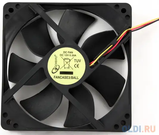 Вентилятор gembird fancase3/ball 120x120x25 узкий разъем 3pin, фотография 1