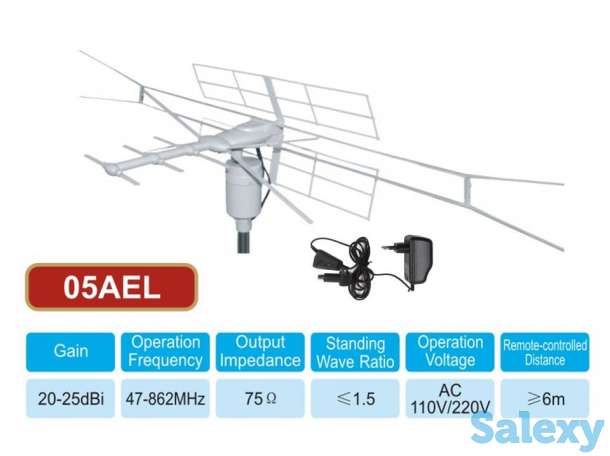 Продам уличную активную телевизионную антенну с поворотным механизмом и пультом дистанционного управления, 05AEL, фотография 1