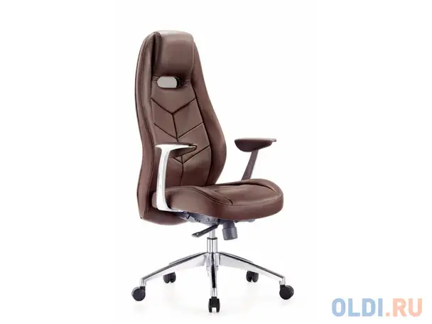 Кресло buro zen/brown коричневый кожа алюминий, фотография 1