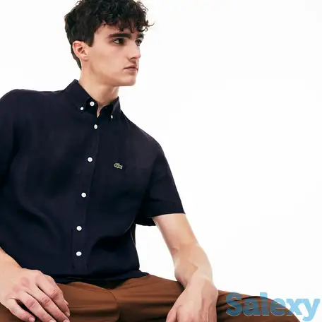 Мужская льняная рубашка lacoste regular fit, фотография 1