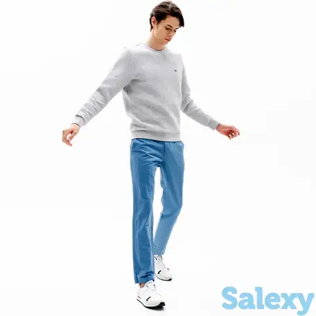 Мужские брюки lacoste casual fit из смемси хлопка и льна, фотография 1