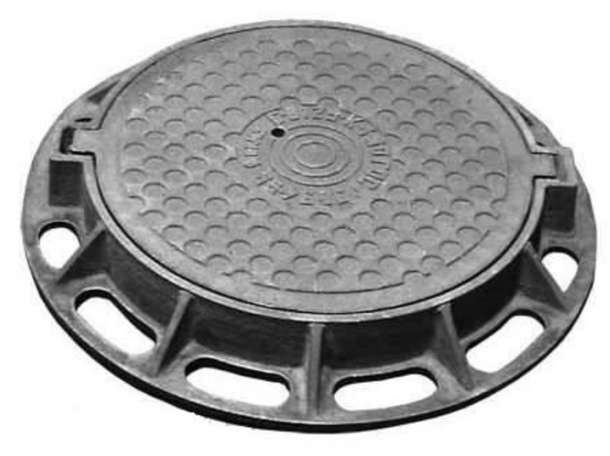 Люк чугунный канализационный с запорным устройством., фотография 1