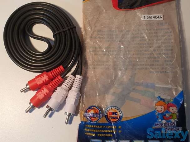 Аудио видео Кабель шнур 2 тюльпана 2 RCA,  высококачественный 1.5 м, фотография 3