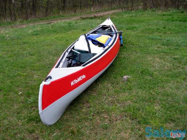 Байдарка каркасно надувная тритон ильмень серая/красная, фотография 1
