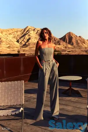 Серые брюки с поясом, фотография 1