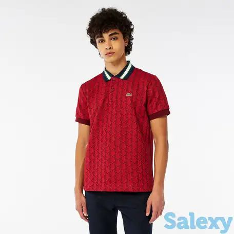 Мужское поло lacoste classic fit с монограммой, фотография 1