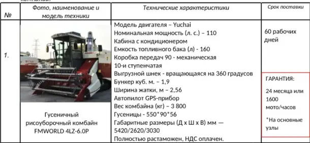 Срочно продается гусеничный рисоуборочный комбайн FM World 4LZ-6.0P, фотография 4