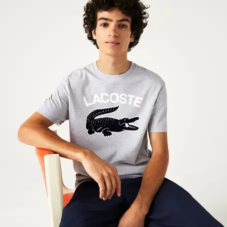 Мужская футболка lacoste regular fit xl с принтом, фотография 1