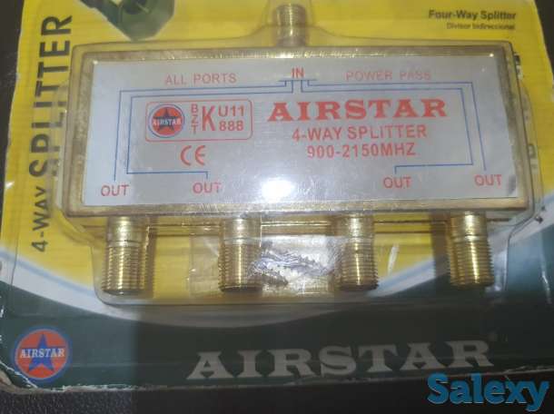Сплиттер делитель TV сигнала 4 way Разветвитель на 4 выхода, фотография 1