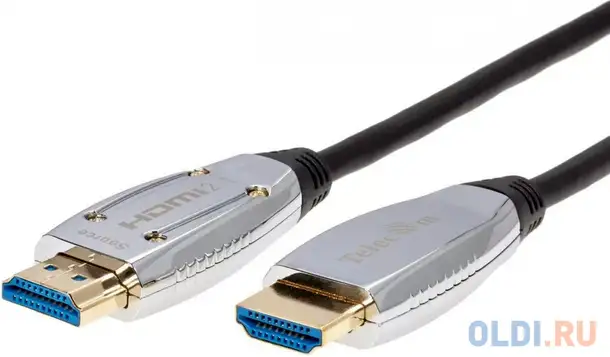 Кабель hdmi 10м telecom tcg2120-10m круглый черный серебрянный, фотография 1