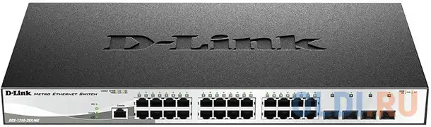 Коммутатор d-link dgs-1210-28x/me/b1a управляемый коммутатор 2 уровня с 24 портами 10/100/1000base-t, фотография 1