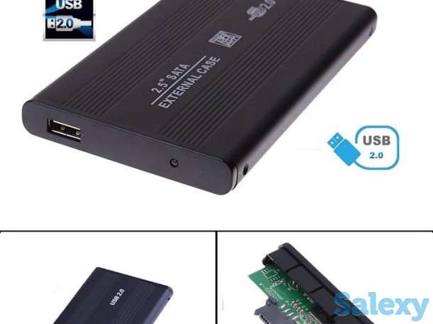 Продам внешний алюминиевый корпус/чехол/кейс для HDD 2,5 жесткого диска USB 2.0, фотография 1