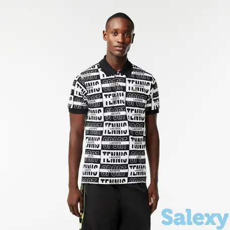 Мужское поло lacoste l.12.12 с принтом, фотография 1