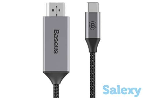 Кабель baseus c-video usb-c/hdmi male 1.8 м (catsy-0g). темно-серый, фотография 1