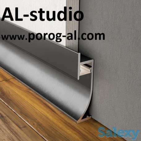 Плинтус алюминиевый Хром, Серебро, от Белого до Графита, фотография 5