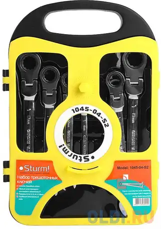 Sturm 1045-04-s2 набор ключей 7шт трещоточный механизм! пластиковый кейс,sturm [1045-04-s2], фотография 1