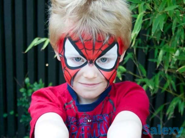 Аквагрим на Halloween, детские день рождения грим на водной основе 7000тг час 10-12 детей, фотография 2