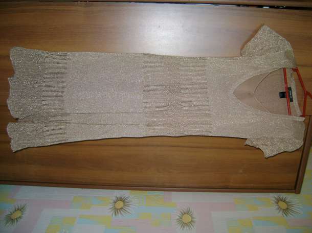 Золотистое вечернее платье, размер 42-44, фотография 3