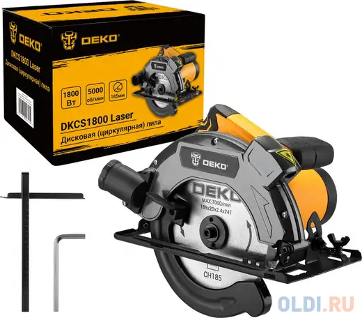 Циркулярная пила (дисковая) deko dkcs1800 laser 1800вт (ручная), фотография 1