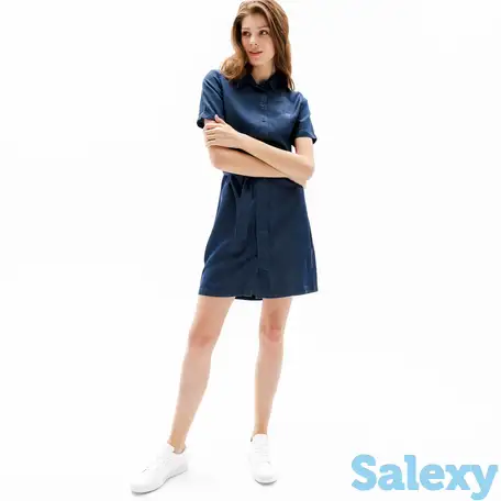 Женское платье-рубашка lacoste с коротким рукавом, фотография 1