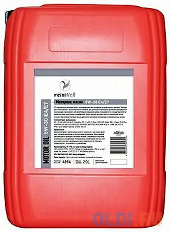 4994 reinwell моторное масло 5w-30 е4/е7 (20л), фотография 1