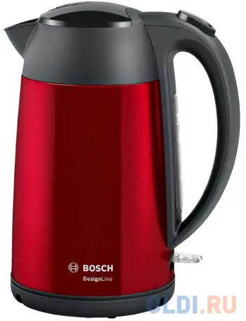 Чайник электрический bosch twk3p424 1.7л. 2400вт красный (корпус: нержавеющая сталь), фотография 1