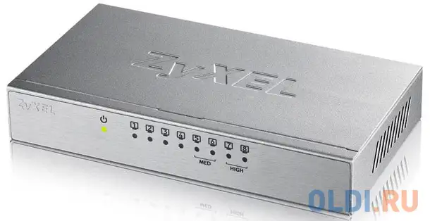 Коммутатор zyxel gs-108b v3, 8 портов 1000 мбит/с, настольный, металлический корпус, фотография 1